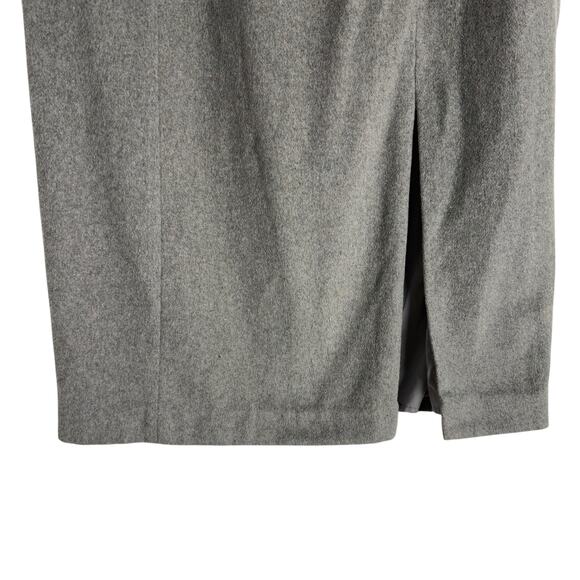 Marina Moscone Collective Gray Wool Slit Pencil Midi Skirt Size 12 - Picture 7 of 14